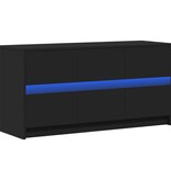 VidaXL Tv-meubel met LED 100x34x50 cm bewerkt hout zwart