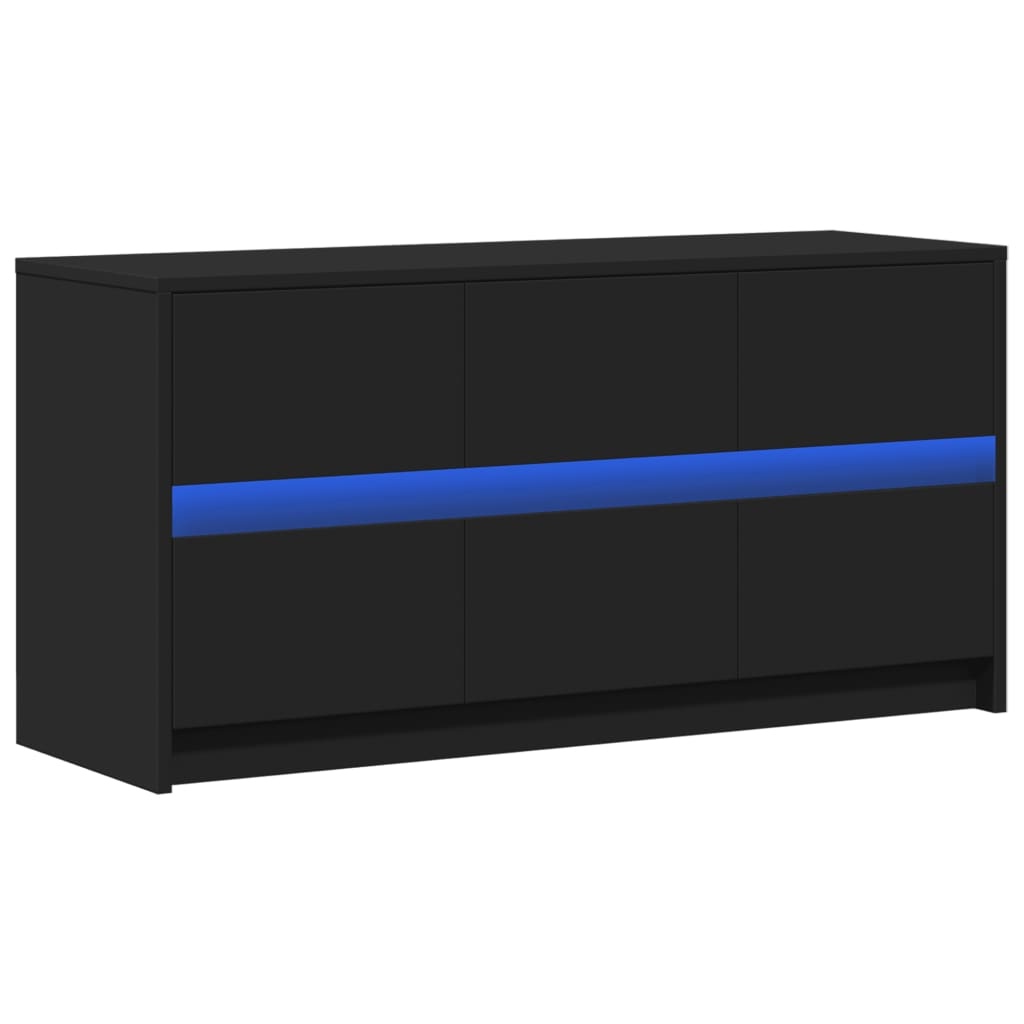 VidaXL Tv-meubel met LED 100x34x50 cm bewerkt hout zwart