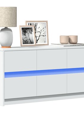 VidaXL Tv-meubel met LED 100x34x50 cm bewerkt hout wit