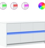 VidaXL Tv-meubel met LED 100x34x50 cm bewerkt hout wit