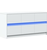 VidaXL Tv-meubel met LED 100x34x50 cm bewerkt hout wit