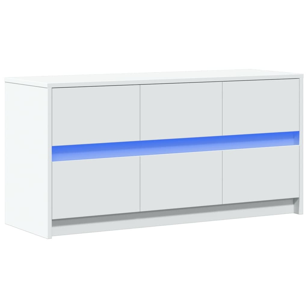 VidaXL Tv-meubel met LED 100x34x50 cm bewerkt hout wit