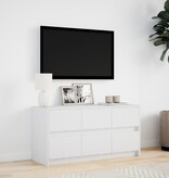 VidaXL Tv-meubel met LED 100x34x50 cm bewerkt hout wit