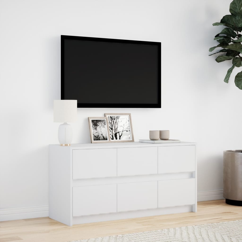 VidaXL Tv-meubel met LED 100x34x50 cm bewerkt hout wit