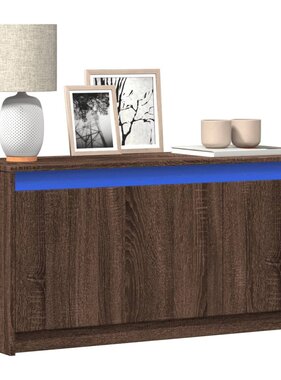 VidaXL Tv-meubel met LED 100x34x50 cm bewerkt hout bruin eikenkleurig