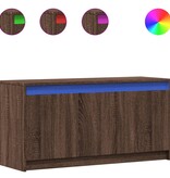 VidaXL Tv-meubel met LED 100x34x50 cm bewerkt hout bruin eikenkleurig