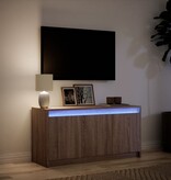VidaXL Tv-meubel met LED 100x34x50 cm bewerkt hout bruin eikenkleurig