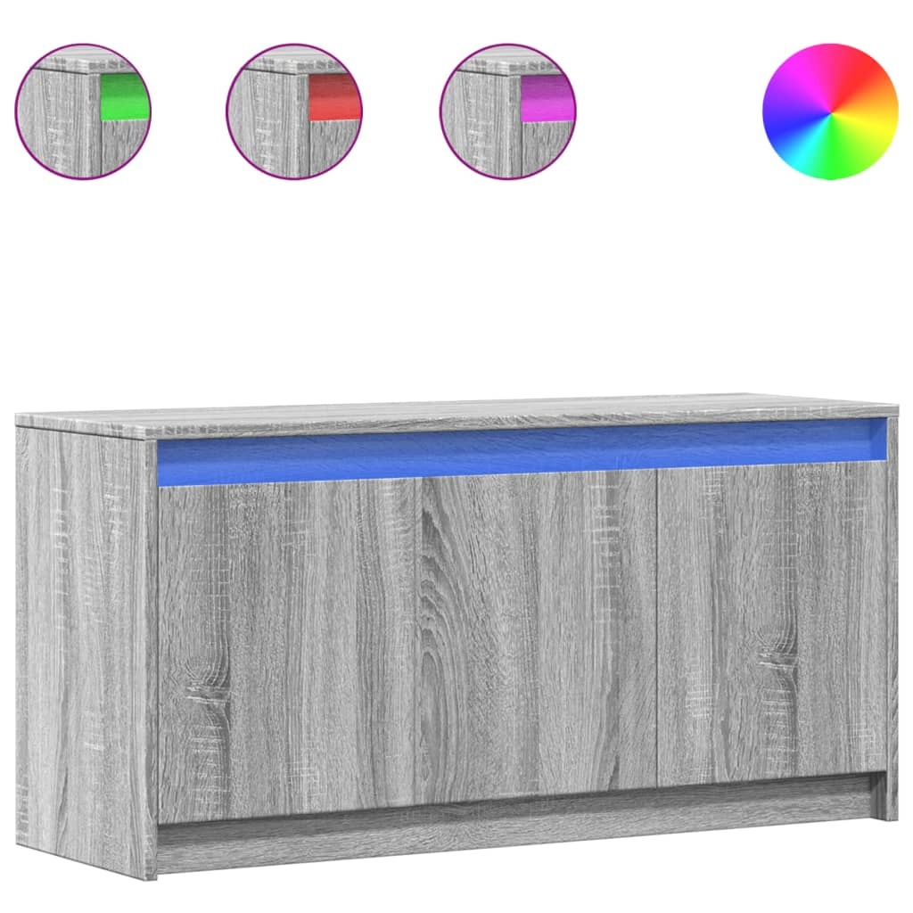 VidaXL Tv-meubel met LED 100x34x50 cm bewerkt hout grijs sonoma eiken