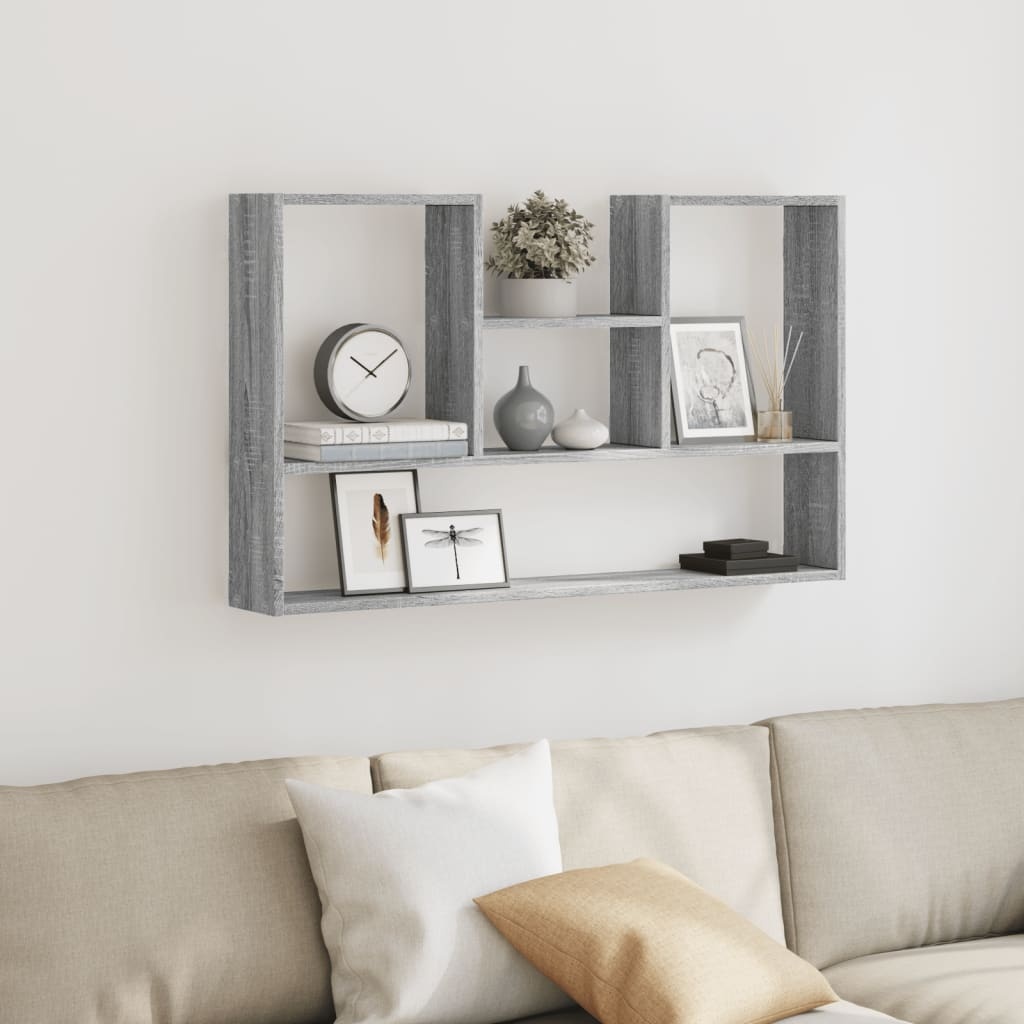 VidaXL Wandschap 99x15x60 cm bewerkt hout grijs sonoma eikenkleurig