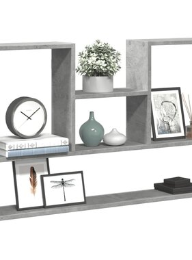 VidaXL Wandschap 99x15x60 cm bewerkt hout betongrijs