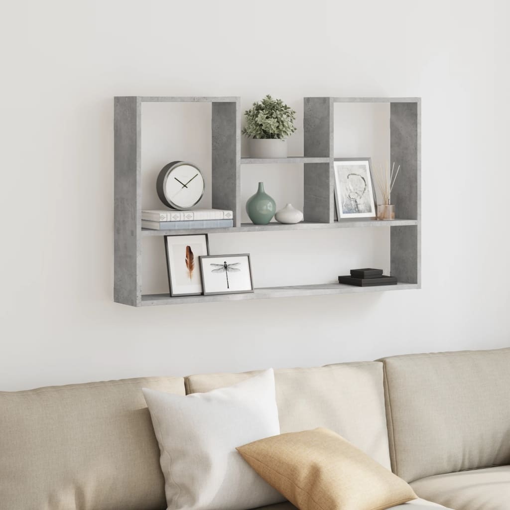 VidaXL Wandschap 99x15x60 cm bewerkt hout betongrijs