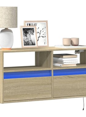 VidaXL Tv-wandmeubel met LED-verlichting 100x31x45 cm sonoma eiken