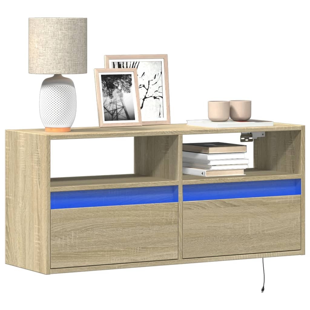 VidaXL Tv-wandmeubel met LED-verlichting 100x31x45 cm sonoma eiken