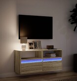 VidaXL Tv-wandmeubel met LED-verlichting 100x31x45 cm sonoma eiken