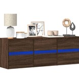 VidaXL Tv-wandmeubel met LED-verlichting 130x31x45 cm bruin eikenkleur