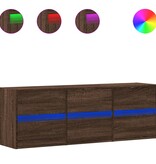 VidaXL Tv-wandmeubel met LED-verlichting 130x31x45 cm bruin eikenkleur