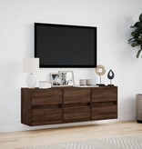 VidaXL Tv-wandmeubel met LED-verlichting 130x31x45 cm bruin eikenkleur