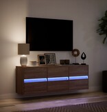 VidaXL Tv-wandmeubel met LED-verlichting 130x31x45 cm bruin eikenkleur