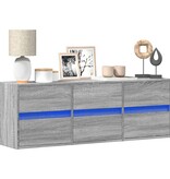 VidaXL Tv-wandmeubel met LED-verlichting 130x31x45 cm grijs sonoma