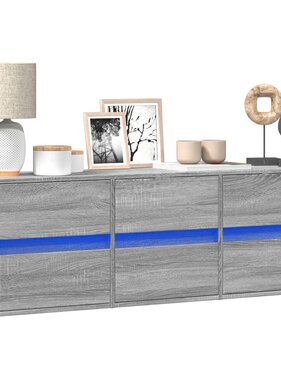 VidaXL Tv-wandmeubel met LED-verlichting 130x31x45 cm grijs sonoma