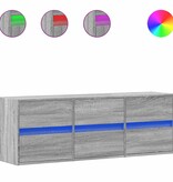 VidaXL Tv-wandmeubel met LED-verlichting 130x31x45 cm grijs sonoma