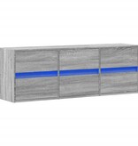 VidaXL Tv-wandmeubel met LED-verlichting 130x31x45 cm grijs sonoma