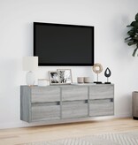 VidaXL Tv-wandmeubel met LED-verlichting 130x31x45 cm grijs sonoma
