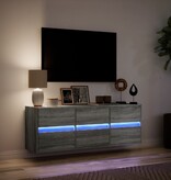 VidaXL Tv-wandmeubel met LED-verlichting 130x31x45 cm grijs sonoma