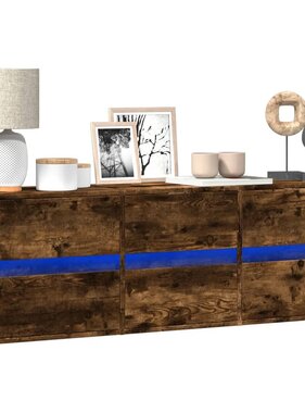 VidaXL Tv-wandmeubel met LED-verlichting 130x31x45 cm gerookt eiken