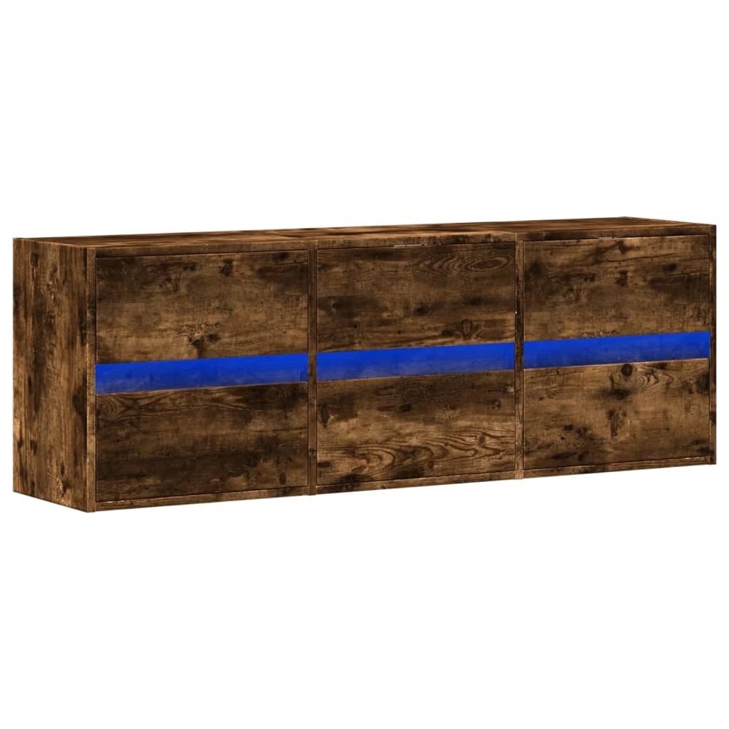 VidaXL Tv-wandmeubel met LED-verlichting 130x31x45 cm gerookt eiken