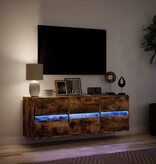 VidaXL Tv-wandmeubel met LED-verlichting 130x31x45 cm gerookt eiken
