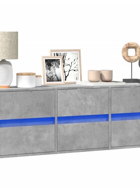 VidaXL Tv-wandmeubel met LED-verlichting 130x31x45 cm betongrijs
