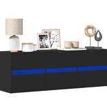 VidaXL Tv-wandmeubel met LED-verlichting 130x31x45 cm zwart