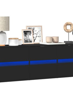 VidaXL Tv-wandmeubel met LED-verlichting 130x31x45 cm zwart