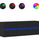 VidaXL Tv-wandmeubel met LED-verlichting 130x31x45 cm zwart