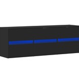 VidaXL Tv-wandmeubel met LED-verlichting 130x31x45 cm zwart