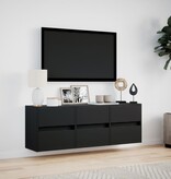 VidaXL Tv-wandmeubel met LED-verlichting 130x31x45 cm zwart