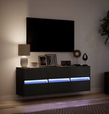 VidaXL Tv-wandmeubel met LED-verlichting 130x31x45 cm zwart