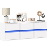 VidaXL Tv-wandmeubel met LED-verlichting 130x31x45 cm wit