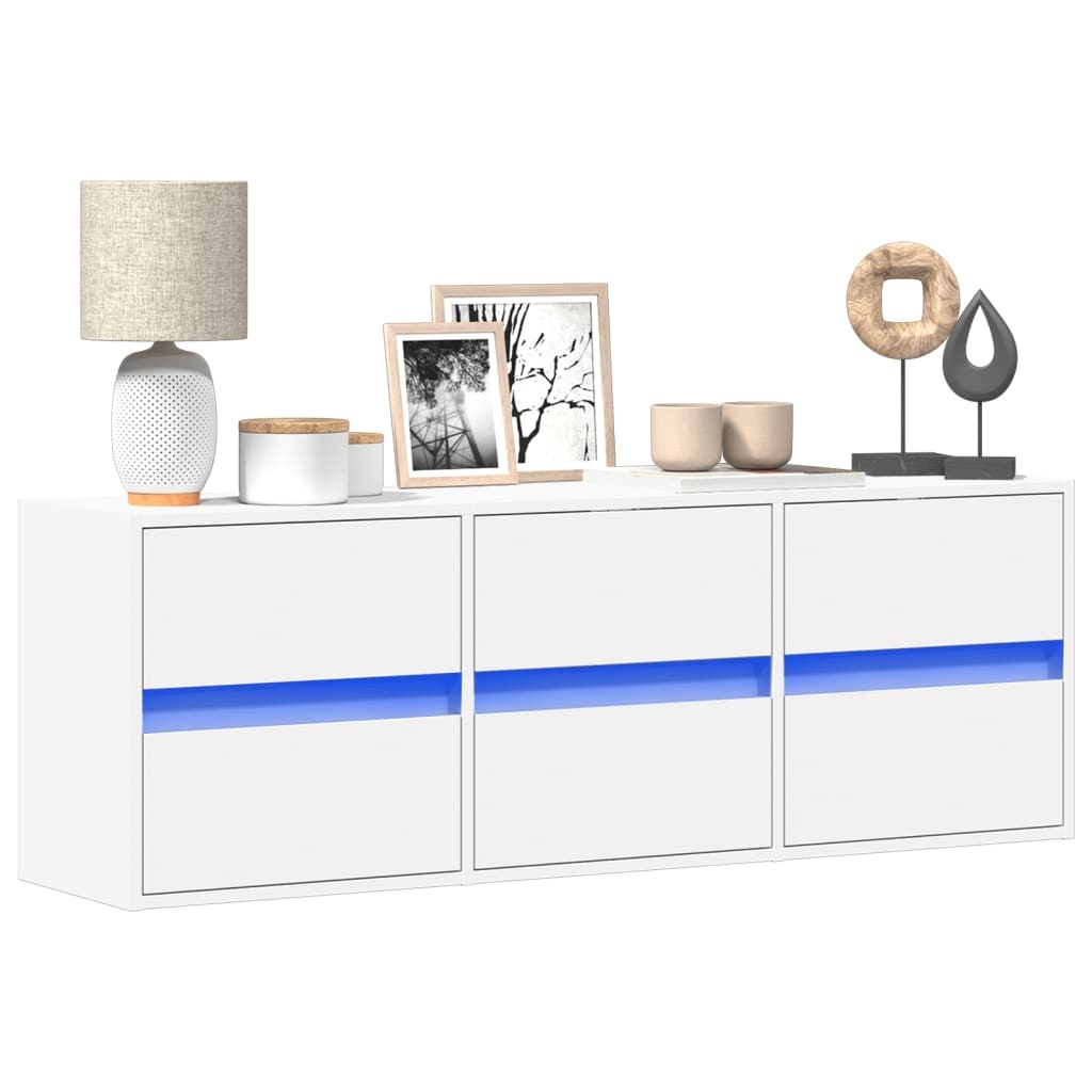VidaXL Tv-wandmeubel met LED-verlichting 130x31x45 cm wit