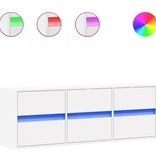 VidaXL Tv-wandmeubel met LED-verlichting 130x31x45 cm wit