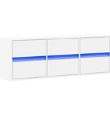 VidaXL Tv-wandmeubel met LED-verlichting 130x31x45 cm wit