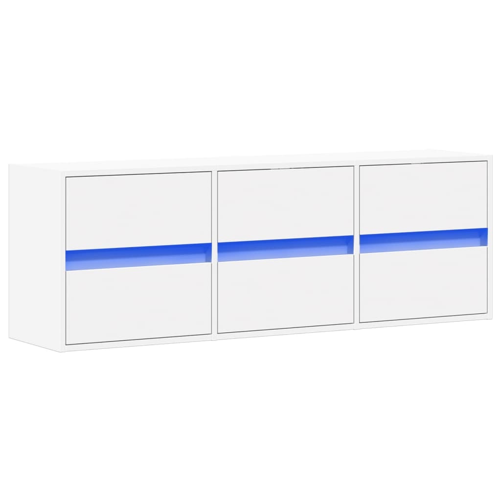 VidaXL Tv-wandmeubel met LED-verlichting 130x31x45 cm wit