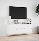 VidaXL Tv-wandmeubel met LED-verlichting 130x31x45 cm wit