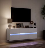 VidaXL Tv-wandmeubel met LED-verlichting 130x31x45 cm wit