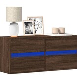 VidaXL Tv-wandmeubel met LED-verlichting 100x31x45 cm bruin eikenkleur