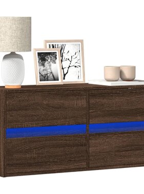 VidaXL Tv-wandmeubel met LED-verlichting 100x31x45 cm bruin eikenkleur