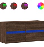 VidaXL Tv-wandmeubel met LED-verlichting 100x31x45 cm bruin eikenkleur
