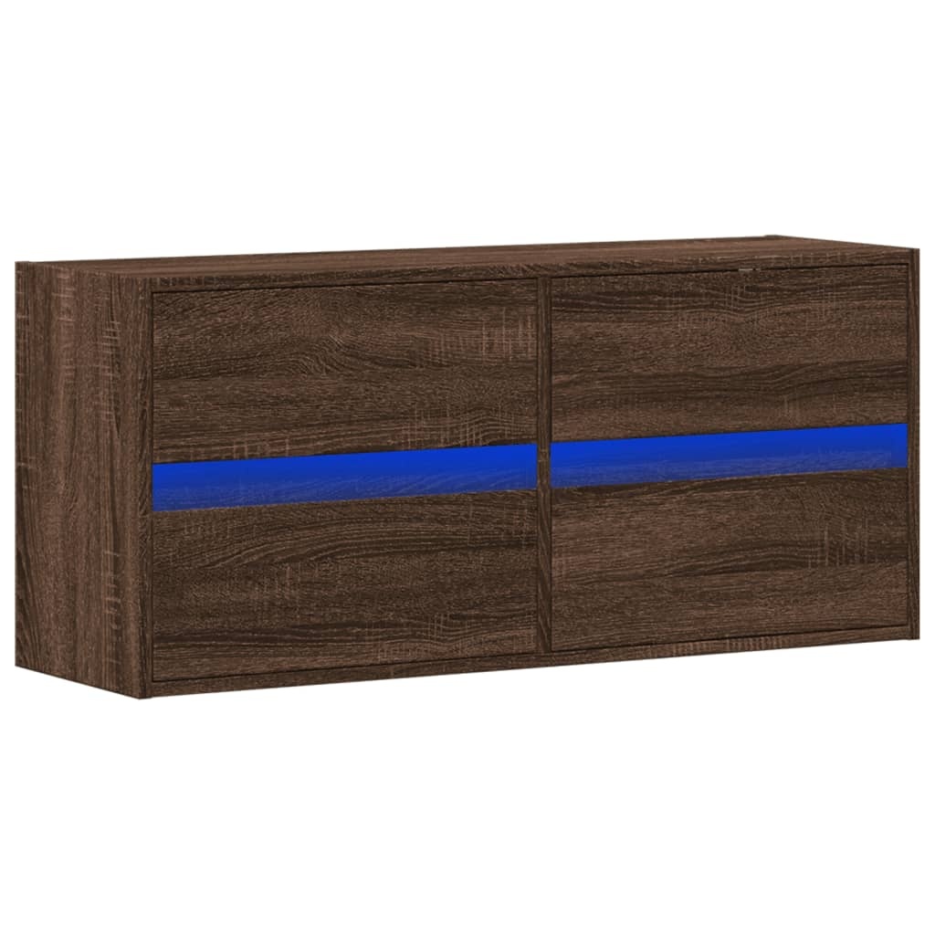VidaXL Tv-wandmeubel met LED-verlichting 100x31x45 cm bruin eikenkleur