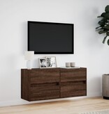 VidaXL Tv-wandmeubel met LED-verlichting 100x31x45 cm bruin eikenkleur
